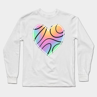 Swirly Rainbow Heart Long Sleeve T-Shirt